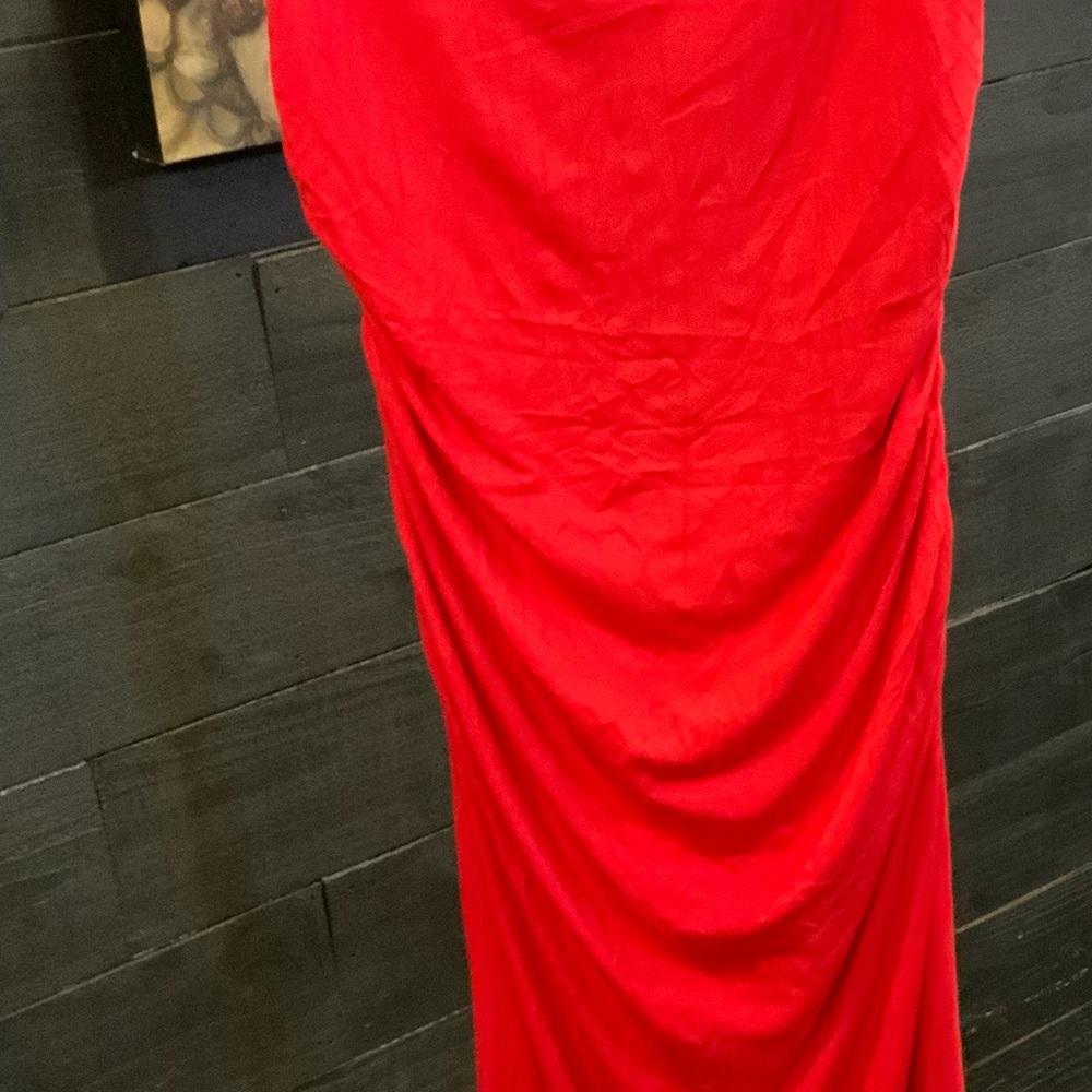 NWT Med HALARA Vibrant Red Maxi Dress with Built in Shapewear